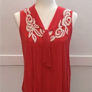 Worn once!  Charming Charlie brand tank top. Size M. Color Burnt Orange/Pink